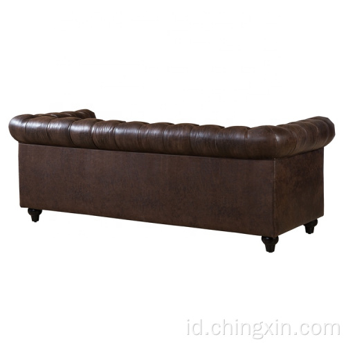 Gaya Amerika KD Tufted Chesterfield Sofa Sofa Perabot Ruang Keluarga